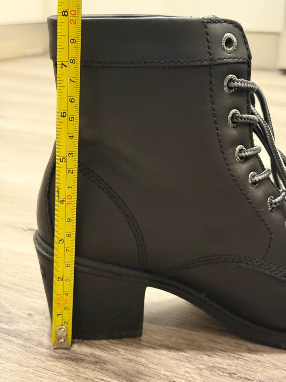 KODIAK Claire Black Lace-Up Block Heel Waterproof Ankle Boots Women’s 8.5 EUC - Picture 8 of 10